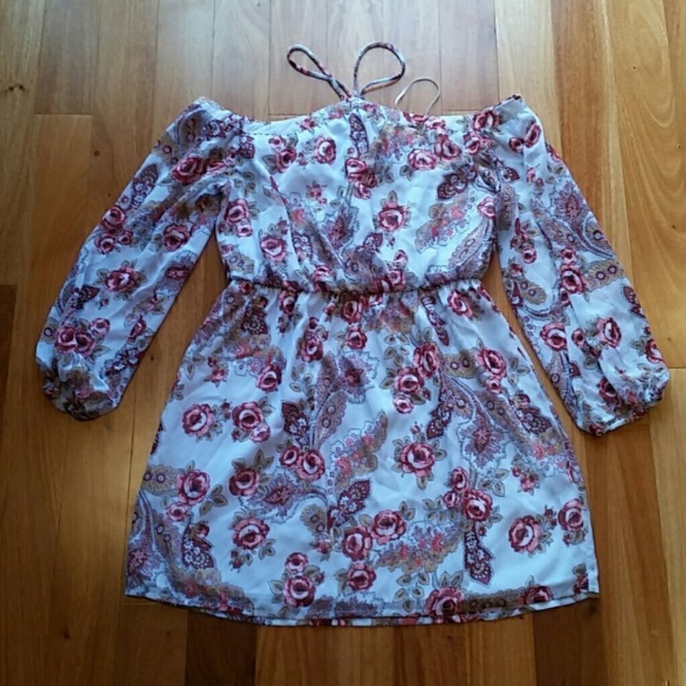 Anthropologie WAYF  halter cold shoulder mini floral dress - Picture 4 of 8